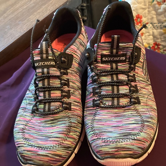 Skechers Shoes - Skechers Colorful Striped Sneakers Size 8